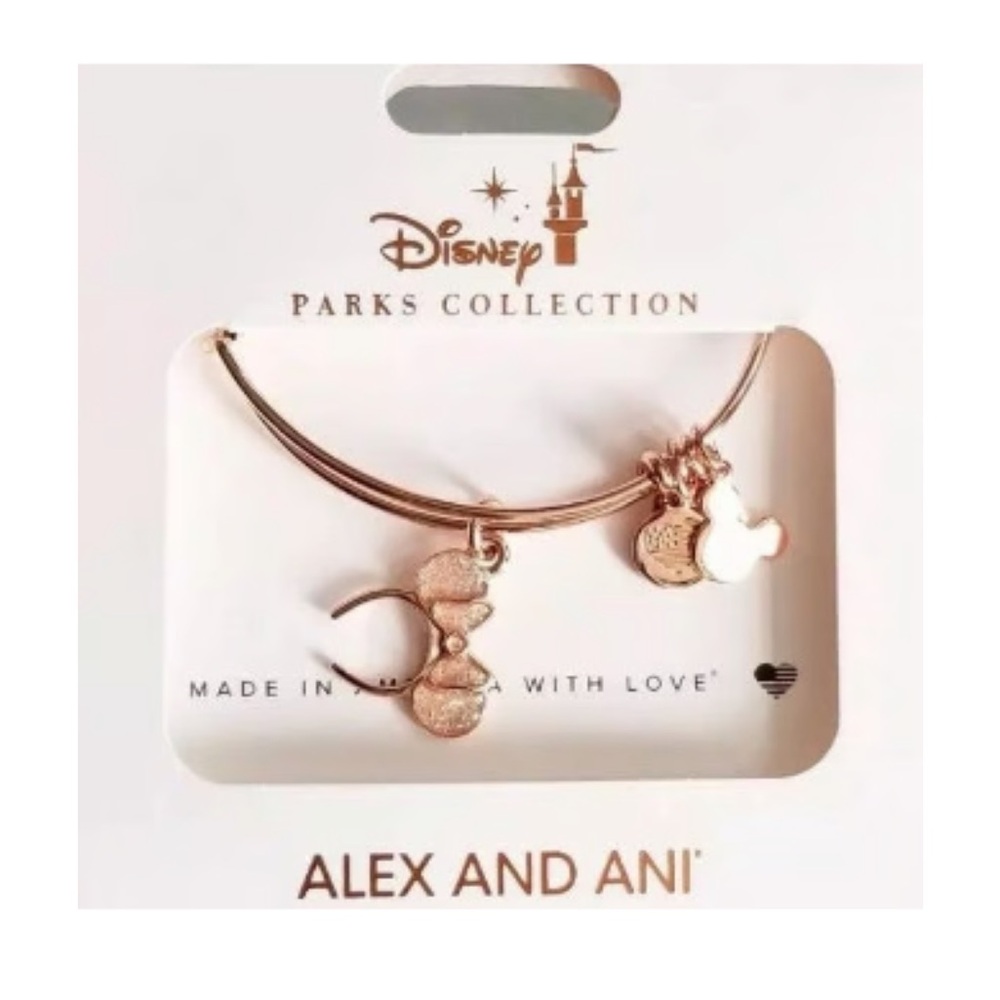 Gorgeous Alex + Ani Disney Park Collection Rose Gold + blush PinkEars Bracelet💝